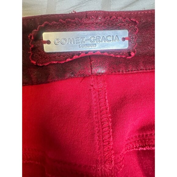 Gomez-Gracia London Unique Red Leather Pants, US8/UK14 - Picture 6 of 9